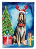 Afghan Hound Christmas Reindeer House Flag Large Porch Sleeve Pole Decorative Outside Yard Banner Artwork Wall Hanging, Polyester, House Size, Multicolor_maomaolike.com