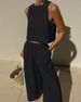 Daily Street Women's Simple Style Solid Color Polyester Pants Sets Pants Sets_maomaolike.com