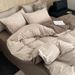 Wholesale INS Simple Curved Line Pure Four-Piece Nordic Style Apartment Homestay Full Yarn-Dyed Washed Cotton 4-Piece Set_maomaolike.com