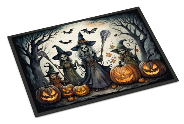Witches Spooky Halloween Doormat Front Door Mat Indoor Outdoor Rugs For Entryway, Non Slip Washable Low Pile, 24H X 36W_maomaolike.com