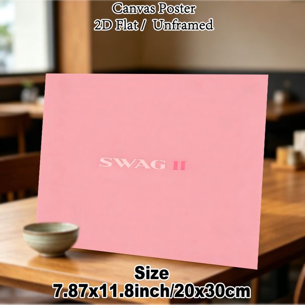 Minimalist Typography "SWAG II" Painting Poster, Soft Pink Minimalist Text Poster, Stylish Simple Lettering Design Ideal For Bedroom, Living Room_maomaolike.com