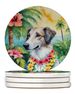 Borzoi Luau Large Sandstone Coasters Pack Of 4 Absorbent Round Coasters Decor Gifts For Men Or Women, 4 In, Multicolor_maomaolike.com