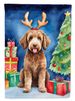 Labradoodle Christmas Reindeer House Flag Large Porch Sleeve Pole Decorative Outside Yard Banner Artwork Wall Hanging, Polyester, House Size, Multicolor_maomaolike.com
