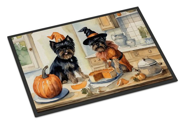 Affenpinscher Fall Kitchen Pumpkins Doormat Front Door Mat Indoor Outdoor Rugs For Entryway, Non Slip Washable Low Pile, 24H X 36W_maomaolike.com