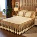 Single Piece Quilted Thickened Crystal Velvet Bed Skirt Style Non-Slip Mattress Dust Cover 1.8m_maomaolike.com
