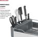 KitchenAid Large Capacity Full Size Rust Resistant Dish Rack With Angled Drain Board And Removable Flatware Caddy, Light Grey_maomaolike.com