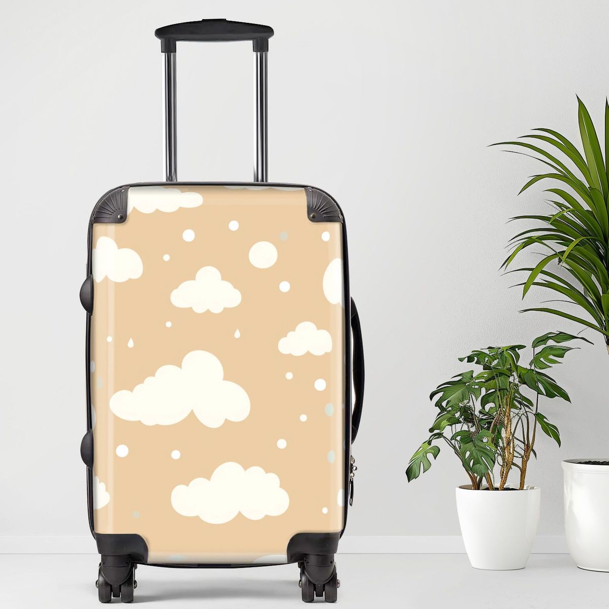 Clouds Luggage, 20/24/28 Inch Luggage, Carry-On, Custom Luggage, Luggage Set, Suitcase, Travel, Vacation, Cabin Suitcase, Custom Suitcase, Personalized Luggage_maomaolike.com