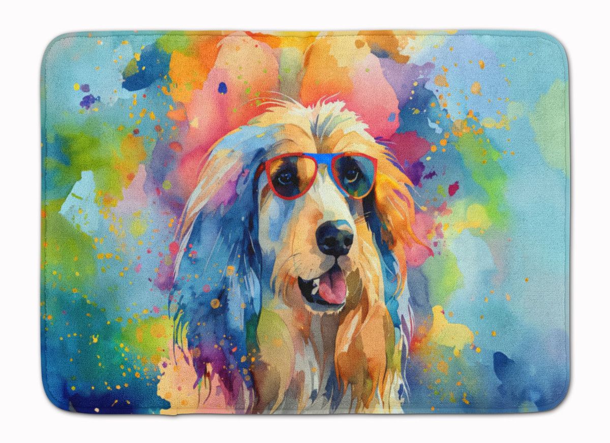 Afghan Hound Hippie Dawg Memory Foam Kitchen Mat Machine Washable Anti-Fatigue Mat Cushion Comfort Bath Mat Or Kitchen Rug_maomaolike.com