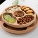 Creative Multi Grid Beech Tray, Wooden Partition Fruit Platter, Living Room Home Candy And Nut Plate_maomaolike.com