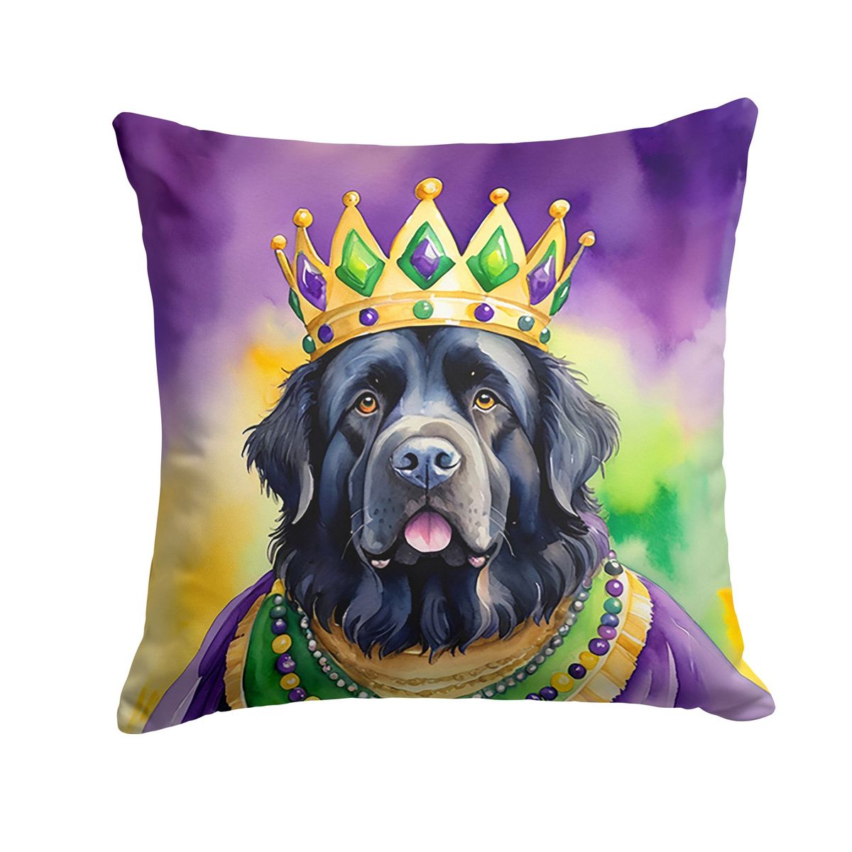 Newfoundland King Of Mardi Gras Throw Pillow Machine Washable, Indoor Outdoor Decorative Pillow For Couch, Bed Or Patio, 18Hx18W_maomaolike.com