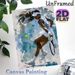 Tennis Themed Painting Poster, Bold Abstract Dynamic Female Tennis Player In Action Poster, Vibrant Sports-inspired Wall Art Ideal For Gym, Sports_maomaolike.com
