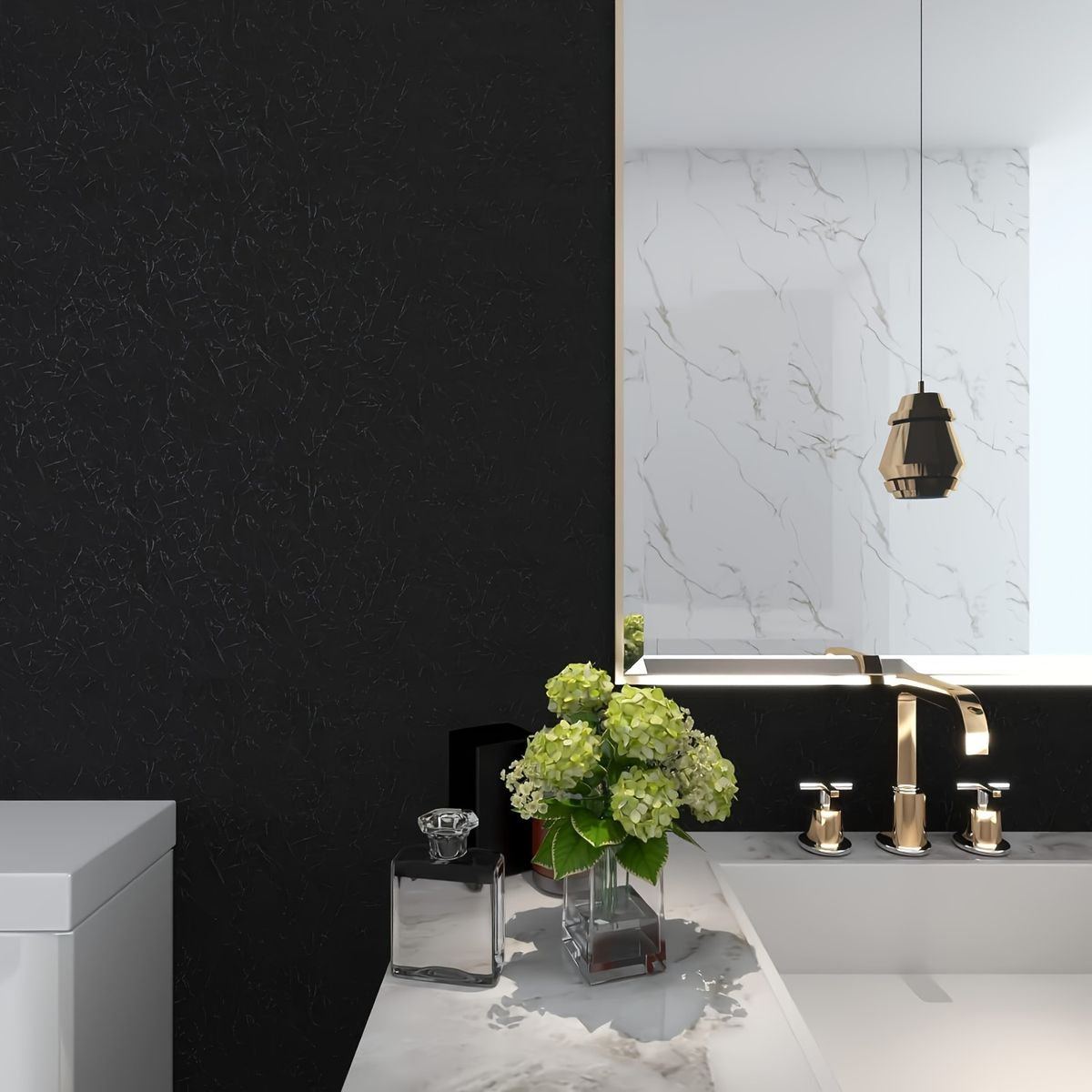 45cm*500/1000cm Black Silk Solid Color Self-Adhesive Wall Fabric Simple Light Luxury Plain Wallpaper Instant Sticker_maomaolike.com