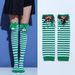 Christmas Winter gloves Christmas sleeves bow striped knee high socks long socks bow pom pom Christmas socks_maomaolike.com