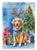 Golden Retriever Christmas Reindeer House Flag Large Porch Sleeve Pole Decorative Outside Yard Banner Artwork Wall Hanging, Polyester, House Size, Multicolor_maomaolike.com