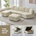 146.9" L-shaped Sofa Sectional Sofa Couch Pull-out Sofa Bed With A Movable Storage Ottoman, A Storage Chaise Lounge And Two USB Ports For Living Room_maomaolike.com