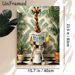 Giraffe Bathroom Themed Painting Poster, Playful Tropical-style Poster Featuring A Bespectacled Giraffe Reading Newspaper On Toilet, Lighthearted_maomaolike.com