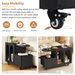 Mobile End Table With Lockable Wheels, Cream Style Side Table With Storage Drawer, 11.8inch Narrow Nightstand With Multi-layer Storage, Living Room_maomaolike.com