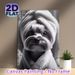 Cute Dog Painting Poster, Monochrome Realistic Fluffy Dog Wrapped In Towel Poster, Warm Cozy Vibe Ideal For Bedroom, Living Room And Pet Lovers_maomaolike.com