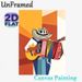 Musician Themed Painting Poster, Vibrant Geometric Style Poster, Colorful Artwork Of A Musician Playing Accordion And Guitar, Stylish Decor Ideal For_maomaolike.com