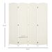 Folding Room Divider Screen 4 Panel 6 Tall Privacy Screen Freestanding Wood Partition For Home Office, White_maomaolike.com