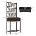 Outdoor Wicker Planter With Trellis For Climbing Plants, Freestanding Rattan Garden Box With Storage Shelf, Brown_maomaolike.com