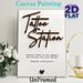 Tattoo Station Themed Painting Poster, Stylish Raised Black Calligraphy With German Quote Poster, Chic Wall Decor Option For Tattoo Studios And Art_maomaolike.com