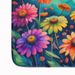 Zinnias In Color Memory Foam Kitchen Mat Machine Washable Anti-Fatigue Mat Cushion Comfort Bath Mat Or Kitchen Rug_maomaolike.com
