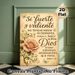 Spanish Religious Scripture Painting Poster, Vintage Rustic Style Poster, With Soft Pink Rose, Delicate Butterflies & Inspirational Verse, Ideal For_maomaolike.com