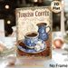 Turkish Coffee Painting Poster, Vintage Ornate Framed Poster, Showcasing Decorated Coffee Cup, Pot, Beans And Delight, Brings Warm Nostalgic Vibe_maomaolike.com