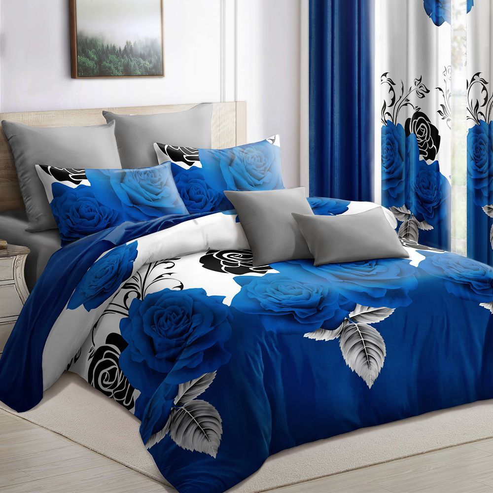 9 Piece In A Bag Thick Touch Bed Cover Curtain Set, Upgraded Luxury Bedspread Set, Bamboo Microfiber All Season Bedding-Set For Home, RV Beding, Boys And Girls Gifts With Gift Bag_maomaolike.com