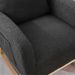 Modern Accent Rocking Chair Rocking Chair With Solid Wood Legs, Upholstered Nursery Glider Rocker, Comfy Armchair With Side Pocket, Living Room Lounge Arm Chair With High Backrest (Dark Grey,teddy)_maomaolike.com