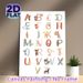 Animal Alphabet Painting Poster, Watercolor Cute Animal & Botanical Alphabet Poster, Assists With Letter Recognition, Suitable For Study Space, Living_maomaolike.com