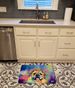English Bulldog Hippie Dawg Memory Foam Kitchen Mat Machine Washable Anti-Fatigue Mat Cushion Comfort Bath Mat Or Kitchen Rug_maomaolike.com