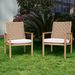 Set Of 2 Patio Chairs, Hand-Made Drawstring Outdoor Dining Chairs Waterproof With Cushion, Metal Chairs For Patio, Deck, Garden, Yard - Wood Grain_maomaolike.com
