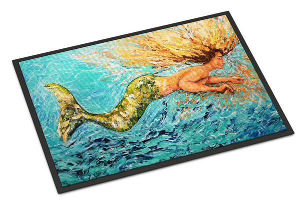 Mermaid After Your Heart Doormat Front Door Mat Indoor Outdoor Rugs For Entryway, Non Slip Washable Low Pile, 24H X 36W_maomaolike.com