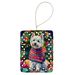Westie Christmas Porcelain Ornament Christmas Tree Hanging Decorations For Home Christmas Holiday, Rectangle, Gift, Multicolor_maomaolike.com
