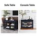 Retro Design Console Table With Two Open Shelves, Pine Solid Wood Frame And Legs For Living Room_maomaolike.com