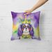 Cavalier Spaniel King Of Mardi Gras Throw Pillow Machine Washable, Indoor Outdoor Decorative Pillow For Couch, Bed Or Patio, 18Hx18W_maomaolike.com