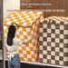 Portable Large Capacity Quilt Storage Bag Cute Bear Plaid Pattern Clothes Organizer For Home Moving_maomaolike.com