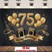 Black Golden 75th Birthday Party Banner - 2D Flat Polyester Backdrop, Wall Hanging Photo Props, Party Decor_maomaolike.com