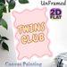 Twins Club Themed Painting Poster, Soft Pink Wavy Border Cute Retro Lettering Poster, Warm Playful Decor Idea For Bedroom & Family Living Space_maomaolike.com