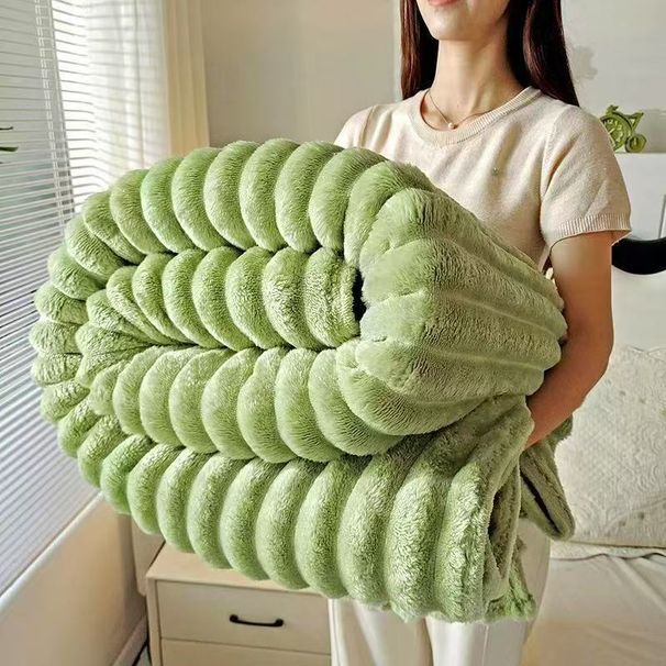 Hot Item 240g 3cm Large Striped Blanket Cross-Border Foreign Trade E-commerce Export Factory Wholesale_maomaolike.com