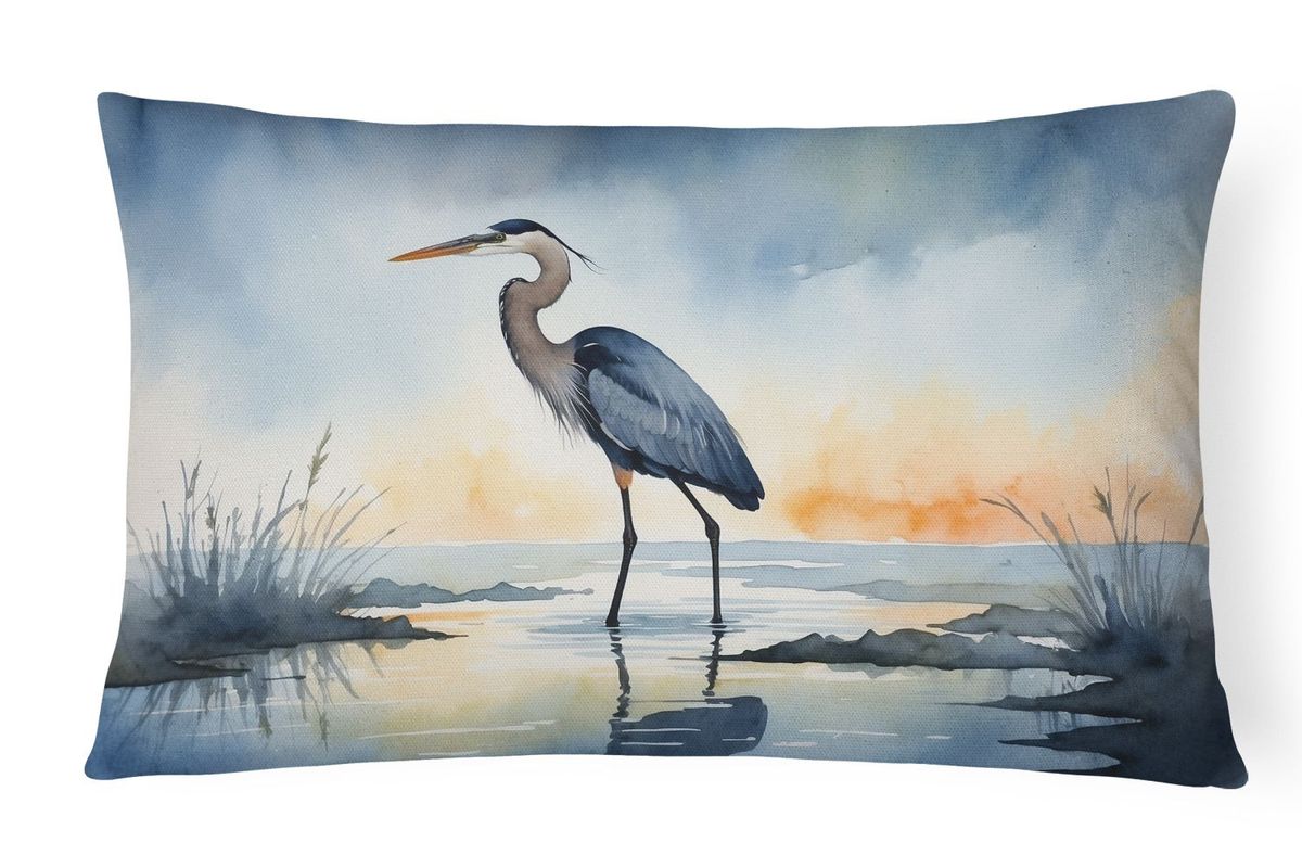 Birds, Birds, Birds Throw Pillow Throw Pillow For Indoor Couch Bed Outdoor Patio Washable, Blue Heron Barely Lit Sky 7501,12Hx16W_maomaolike.com