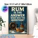 Rum Themed Painting Poster, Vintage Nautical Style Retro Rum Bottle & Humorous Quote Poster, Witty Decorative Accent For Home Bar, Dining Space_maomaolike.com