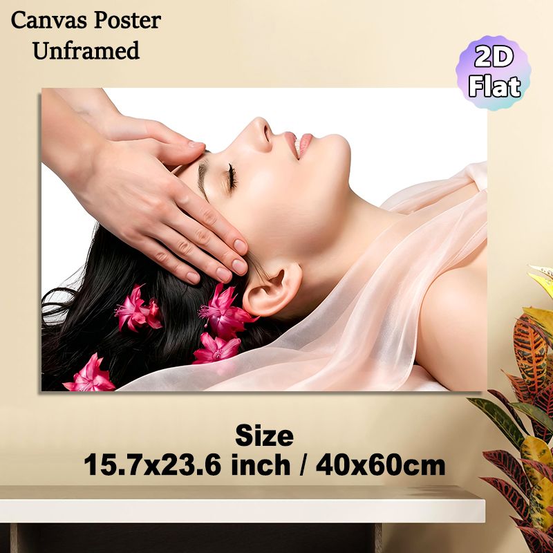 Facial Massage Themed Painting Poster, Serene Soft-toned Relaxation Scene Poster, Calming Decorative Piece Ideal For Spa Room, Beauty Salon_maomaolike.com