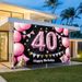 40th Birthday Party Banner - 2D Flat Polyester Backdrop, Wall Hanging Photo Props, Birthday Party Supplies_maomaolike.com