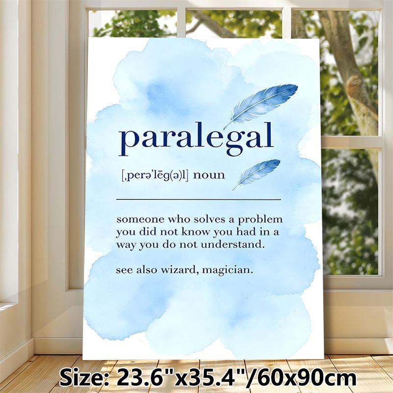 Paralegal Definition Painting Poster, Soft Blue Watercolor Style Poster, Humorous Legal-themed Decor, Ideal For Law Offices And Study Spaces_maomaolike.com