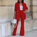 Women's Elegant Streetwear Solid Color Polyester Blazer Suits_maomaolike.com