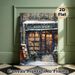 Winter Book Shop Painting Poster, Warm Watercolor Cozy Snow-covered Bookstore Scene Poster, Gentle Winter Ambiance Decor For Living Room, Study_maomaolike.com