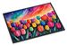 Tulips In Color Doormat Front Door Mat Indoor Outdoor Rugs For Entryway, Non Slip Washable Low Pile, 24H X 36W_maomaolike.com